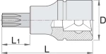 Καρυδάκι 1/2" Μακρύ για βίδες Torx TX25 Unior (612423)