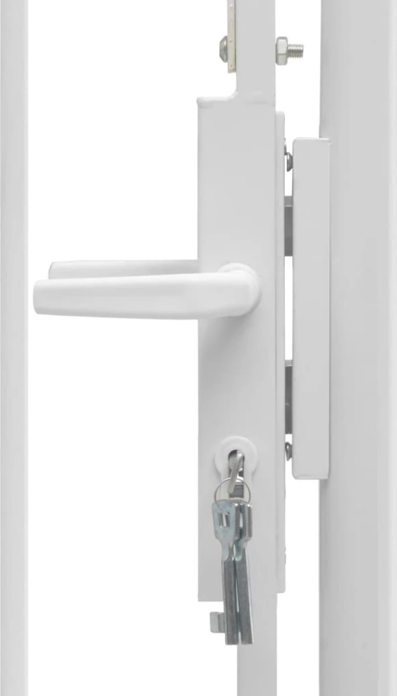 vidaXL Καγκελόπορτα Λευκή Ατσάλινη 175x100cm 143064