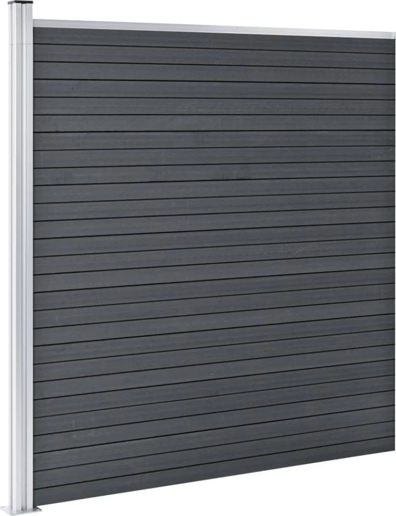 vidaXL Πάνελ Περίφραξης Γκρι από WPC 186x1564cm 3053232