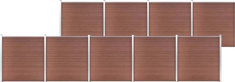 vidaXL Πάνελ Περίφραξης Καφέ από WPC 186x1564cm 3053214