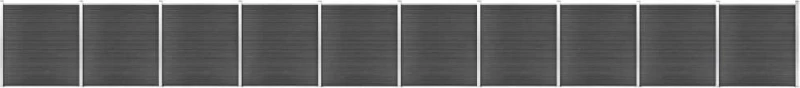vidaXL Σετ Πάνελ Περίφραξης Μαύρο 186x1737cm 3070437