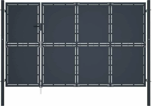 vidaXL Πόρτα Περίφραξης Κήπου Ανθρακί 200x350cm 144540