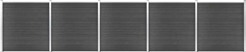 vidaXL Σετ Πάνελ Περίφραξης Μαύρο 186x872cm 3070432