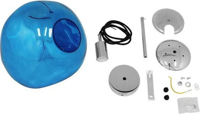 GloboStar Dixxon Κρεμαστό Φωτιστικό Μοντέρνο Μονόφωτο Blue Μπλε