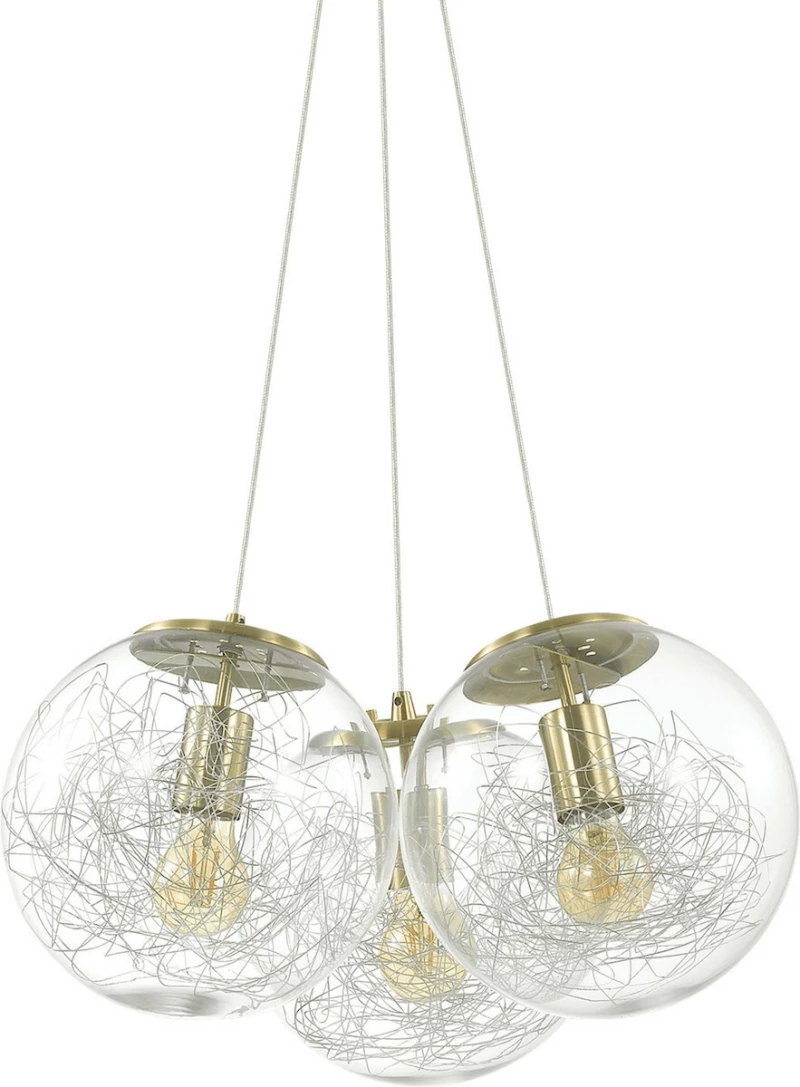 Ideal Lux Mapa Sat SP3 Κρεμαστό Φωτιστικό Μοντέρνο Τρίφωτο Χρυσό