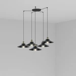 Faro Barcelona Κρεμαστό Φωτιστικό Μοντέρνο Πολύφωτο Μαύρο