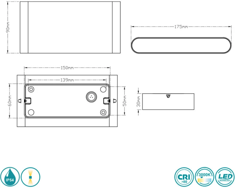 Trio Lighting Thames Επιτοίχιο Εξωτερικό Φωτιστικό 227660242