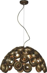 Home Lighting Darina Bronze Κρεμαστό Φωτιστικό Vintage Μονόφωτο Καμπάνα Μπρούτζινο