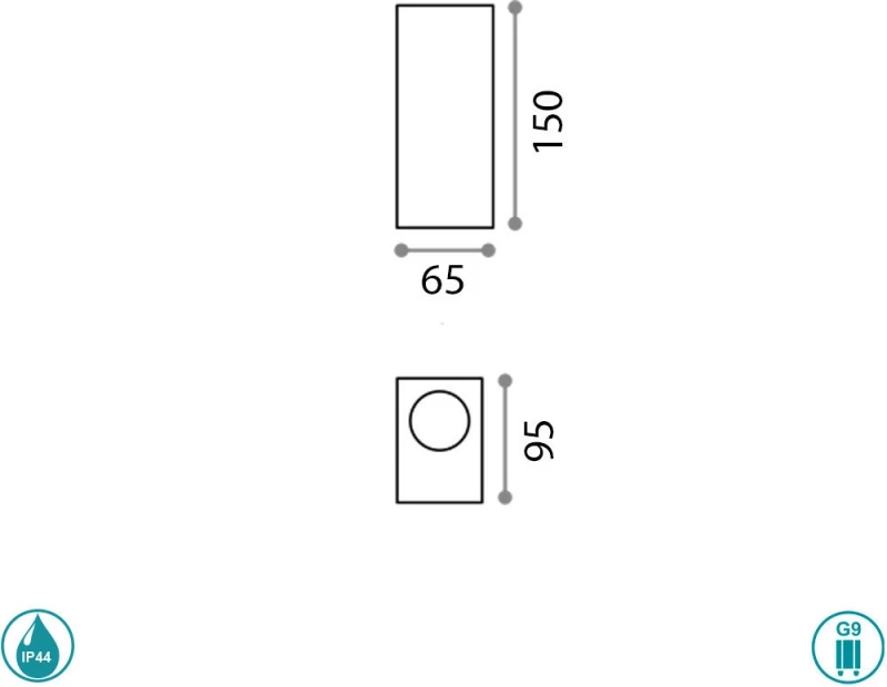 Ideal Lux Up-Down AP2 Επιτοίχιο Εξωτερικό Φωτιστικό 213354