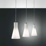 Fabas Luce Diana Κρεμαστό Φωτιστικό Μοντέρνο Τρίφωτο Ασημί