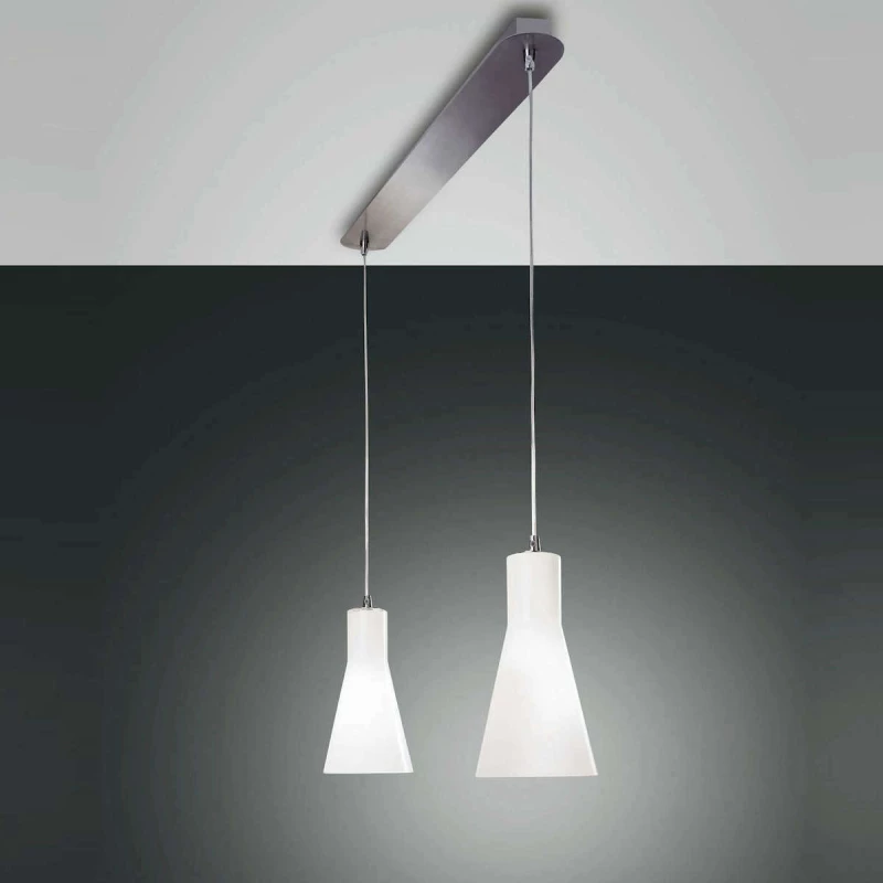 Fabas Luce Diana Κρεμαστό Φωτιστικό Μοντέρνο Δίφωτο Ασημί