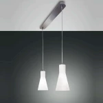Fabas Luce Diana Κρεμαστό Φωτιστικό Μοντέρνο Δίφωτο Ασημί