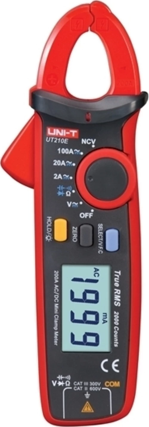 Uni-T Πολύμετρο & Αμπεροτσιμπίδα Ut210E, 100A Ac/Dc, Ncv, True Rms