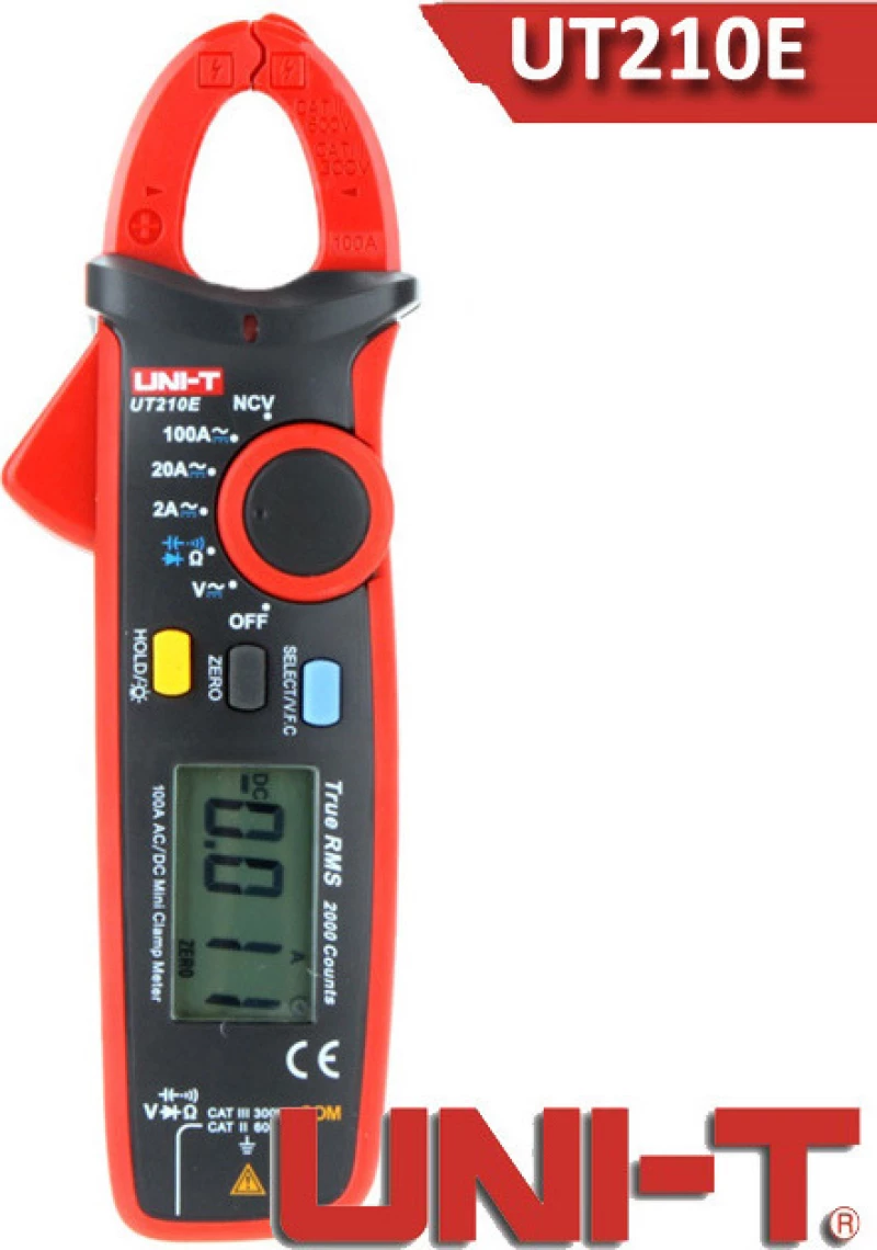 Uni-T Πολύμετρο & Αμπεροτσιμπίδα Ut210E, 100A Ac/Dc, Ncv, True Rms