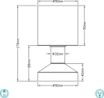 Trio Lighting Gral Πορτατίφ με Λευκό Καπέλο και Ασημί Βάση