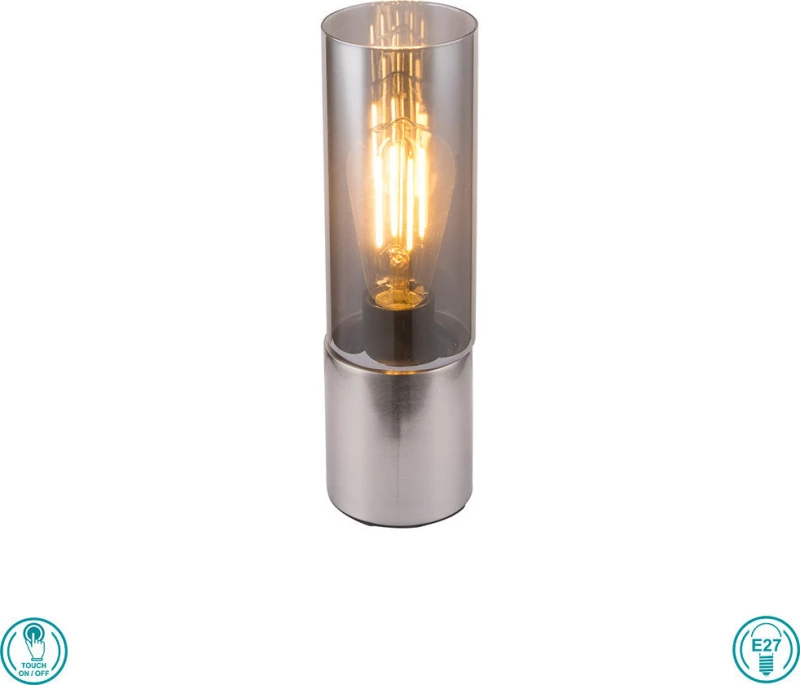 Globo Lighting Annika Πορτατίφ με Διάφανο Καπέλο και Ασημί Βάση