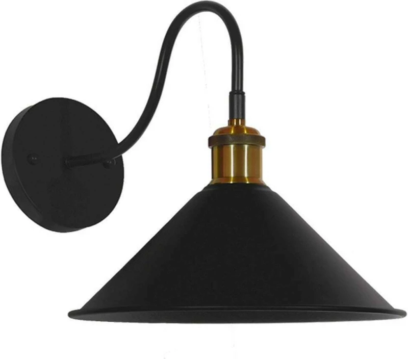 GloboStar Vintage Industrial Φωτιστικό Τοίχου Μαύρο