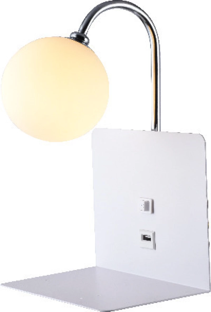 Elmark Betty Φωτιστικό Τοίχου Λευκό 1XG9 με USB Λευκό
