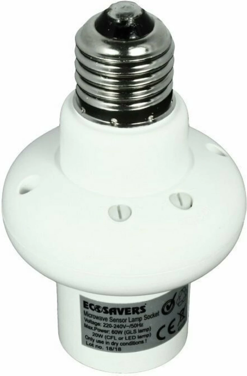 EcoSavers Microwave Lampbase E27 Λευκό