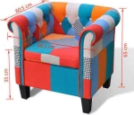 Πολυθρόνα με Σχέδιο Patchwork Υφασμάτινη
