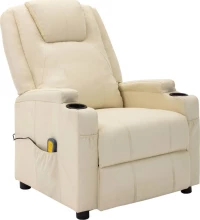 Πολυθρόνα Relax Λευκό Κρεμ Massage 321312