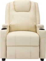 Πολυθρόνα Relax Λευκό Κρεμ Massage 321312