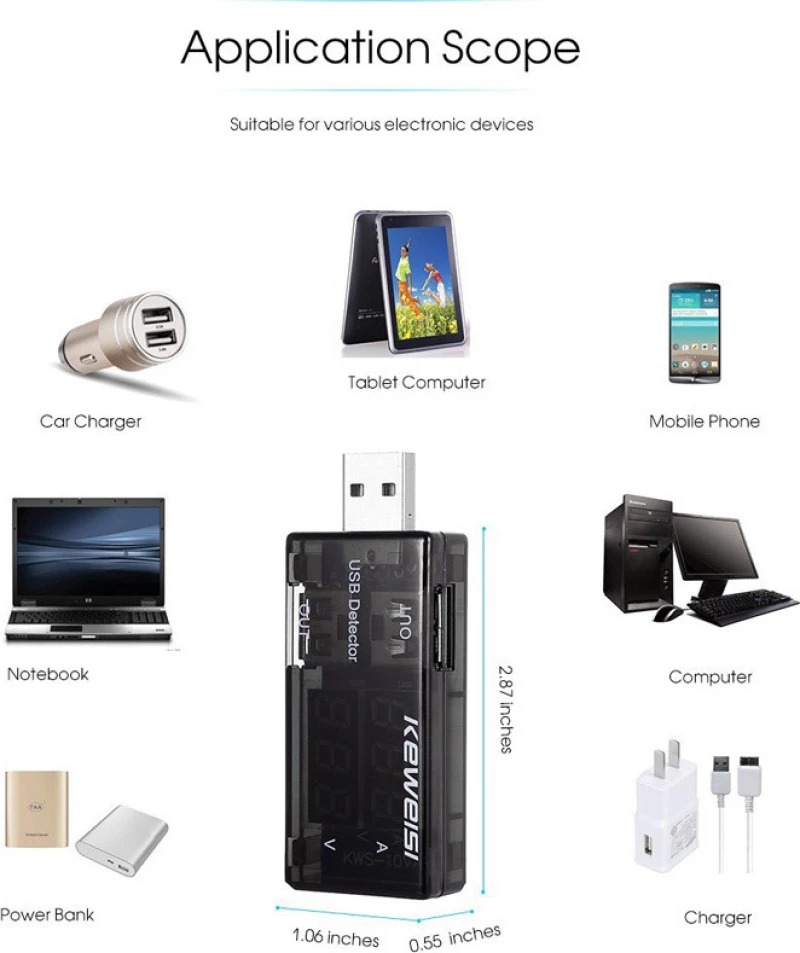 Συσκευή Ελέγχου Θύρας Usb, 2X Usb Output, 3-9V Kws-10Va Keweisi Cab-U096