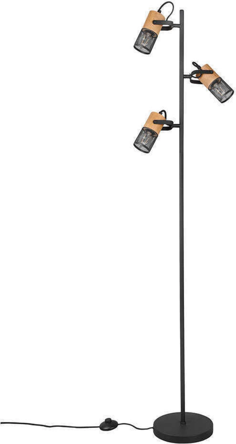 Trio Lighting Tosh Φωτιστικό Δαπέδου Μαύρο με Ύψος 150cm Μαύρο