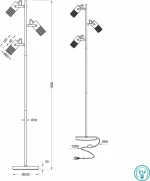 Trio Lighting Tosh Φωτιστικό Δαπέδου Μαύρο με Ύψος 150cm Μαύρο