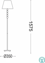 Ideal Lux Queen PT1 Φωτιστικό Δαπέδου Χρυσό με Ύψος 157.5cm