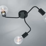 Trio Lighting Diallo Πλαφονιέρα Οροφής Μαύρη από Μέταλλο