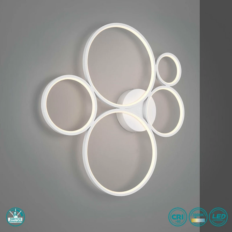 Trio Lighting Rondo Πλαφονιέρα Οροφής Λευκή από Μέταλλο Λευκό