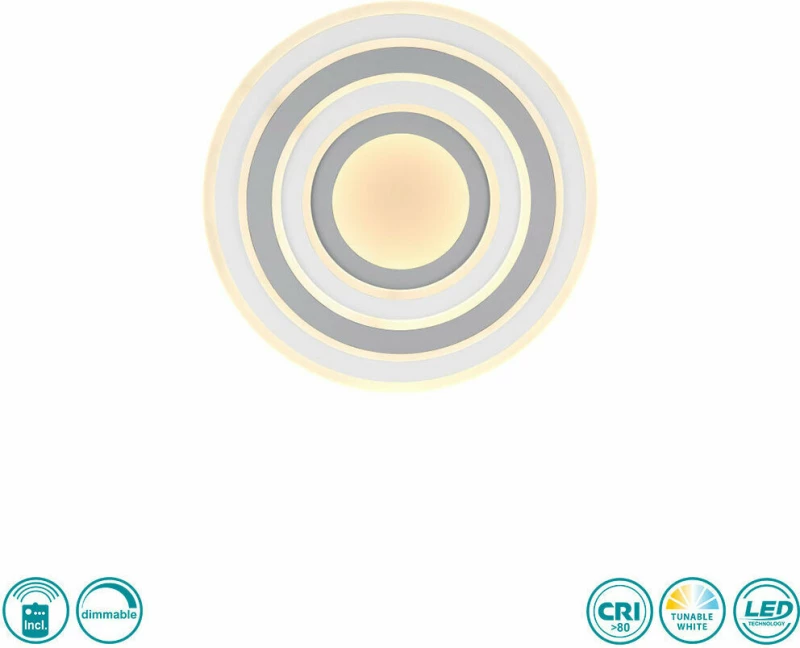 Globo Lighting Sabatino Πλαφονιέρα Οροφής Ασημί από Μέταλλο