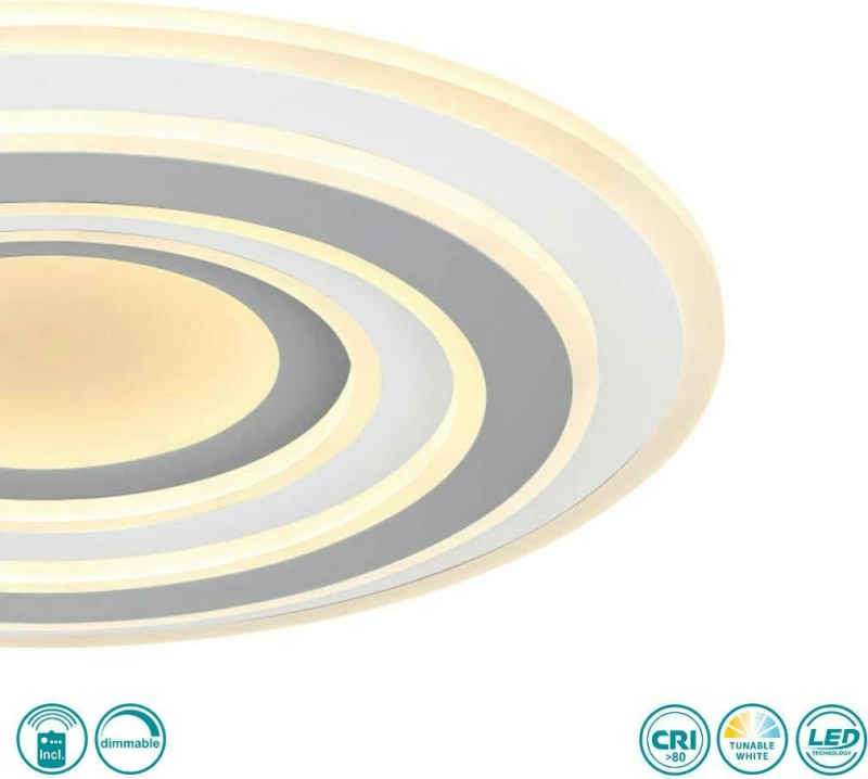 Globo Lighting Sabatino Πλαφονιέρα Οροφής Ασημί από Μέταλλο