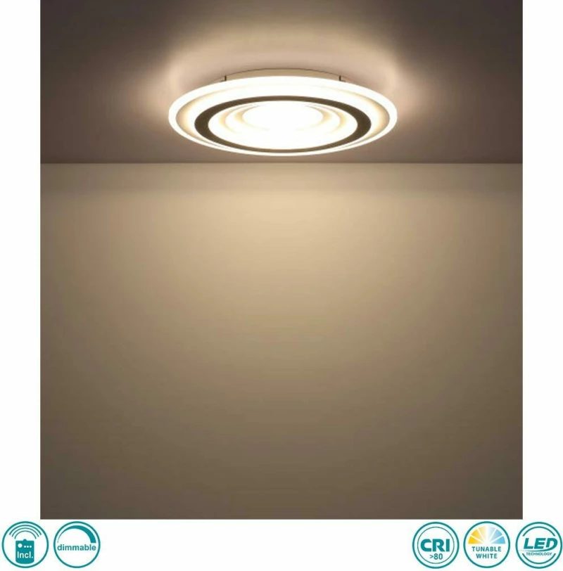 Globo Lighting Sabatino Πλαφονιέρα Οροφής Ασημί από Μέταλλο