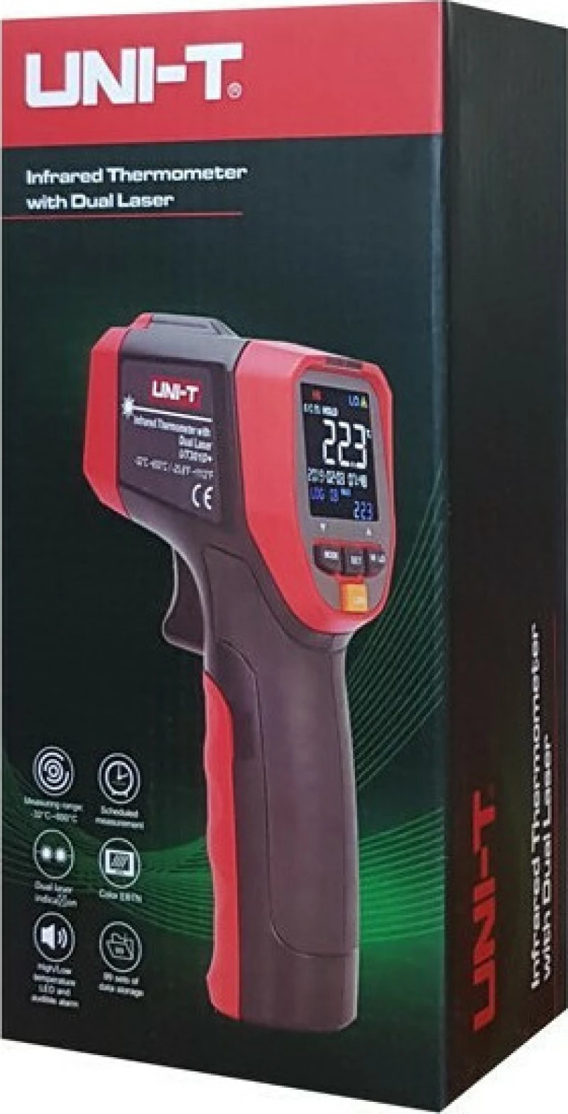 Uni-T Θερμόμετρο Υπερύθρων Ut301Dplus, Με Διπλό Laser, -32 Έως +600°C