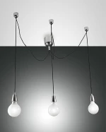 Fabas Luce Blog Κρεμαστό Φωτιστικό Μοντέρνο Τρίφωτο Ασημί