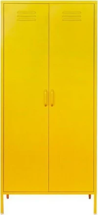 Δίφυλλη Ντουλάπα Μεταλλική Κίτρινη 76x50x170cm