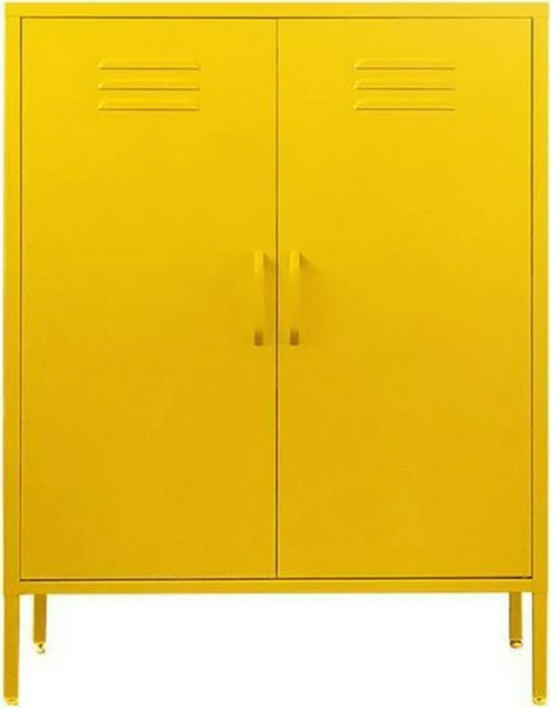 Δίφυλλη Ντουλάπα Μεταλλικός Κίτρινη 80x40x102cm