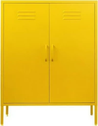 Δίφυλλη Ντουλάπα Μεταλλικός Κίτρινη 80x40x102cm