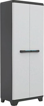 Δίφυλλη Ντουλάπα Linear High Πλαστική Με Ράφια 68x39x173cm
