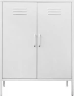 Δίφυλλη Ντουλάπα Μεταλλική Λευκό 80x40x102cm