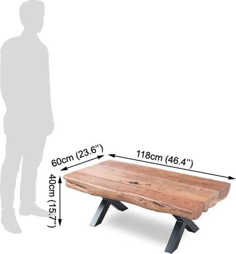 Τραπεζάκι Σαλονιού Kiran Ορθογώνιο 118x60x40cm