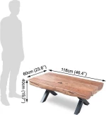 Τραπεζάκι Σαλονιού Kiran Ορθογώνιο 118x60x40cm