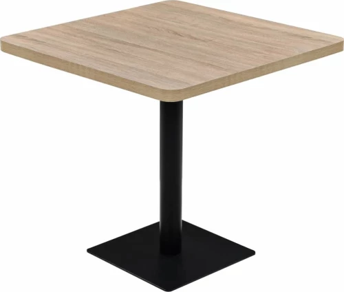 Τραπέζι Bistro Τετράγωνο Χρώμα Δρυός 80x80x75 εκ. MDF/Ατσάλι