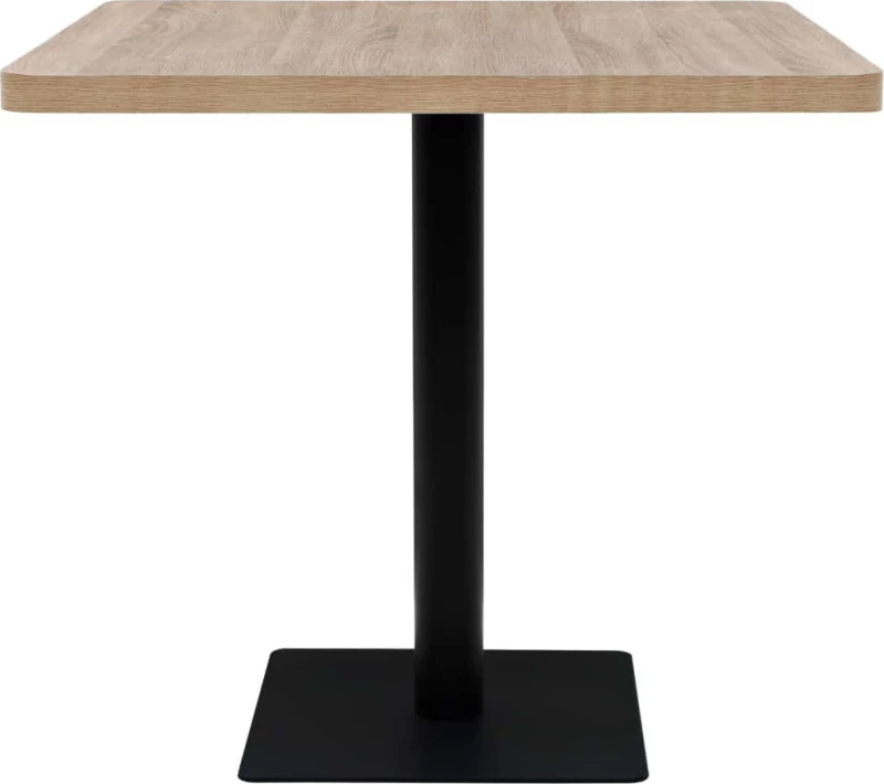 Τραπέζι Bistro Τετράγωνο Χρώμα Δρυός 80x80x75 εκ. MDF/Ατσάλι