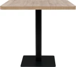 Τραπέζι Bistro Τετράγωνο Χρώμα Δρυός 80x80x75 εκ. MDF/Ατσάλι
