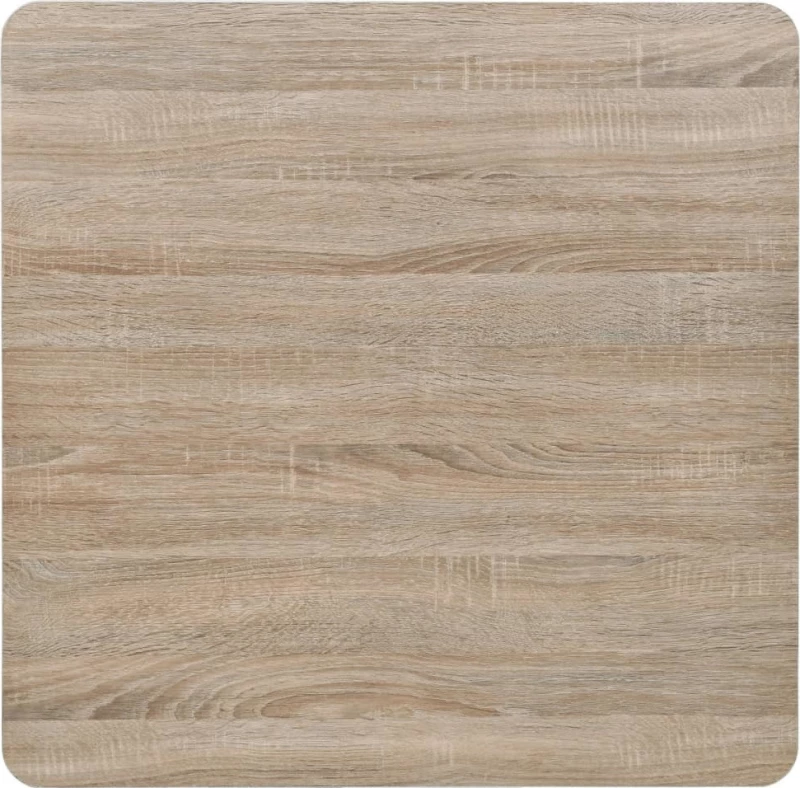 Τραπέζι Bistro Τετράγωνο Χρώμα Δρυός 80x80x75 εκ. MDF/Ατσάλι