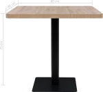 Τραπέζι Bistro Τετράγωνο Χρώμα Δρυός 80x80x75 εκ. MDF/Ατσάλι