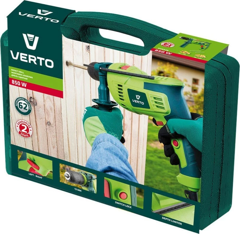 Verto 50G528-Κρουστικό Δράπανο 850W Με Βαλίτσα